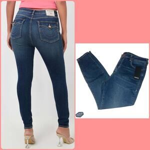 True Religion Women’s HALLE HIGH-WAISTED SUPER SKINNY BLUE DENIM JEANS | NEW!!